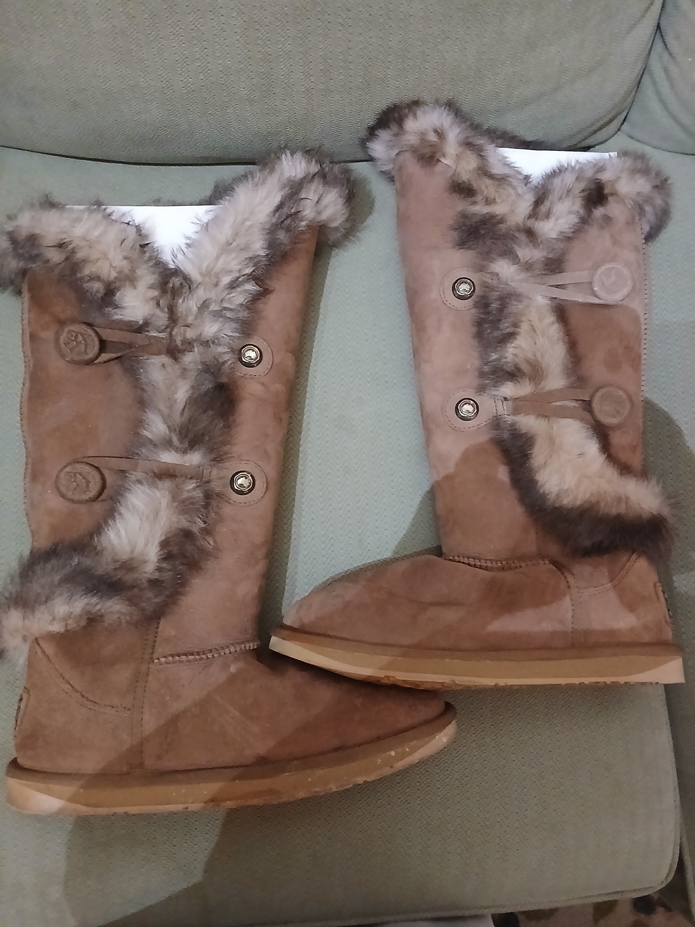 Australia Luxe Collective Women's Suede & Real Fur Trim Winter Boots Size 11